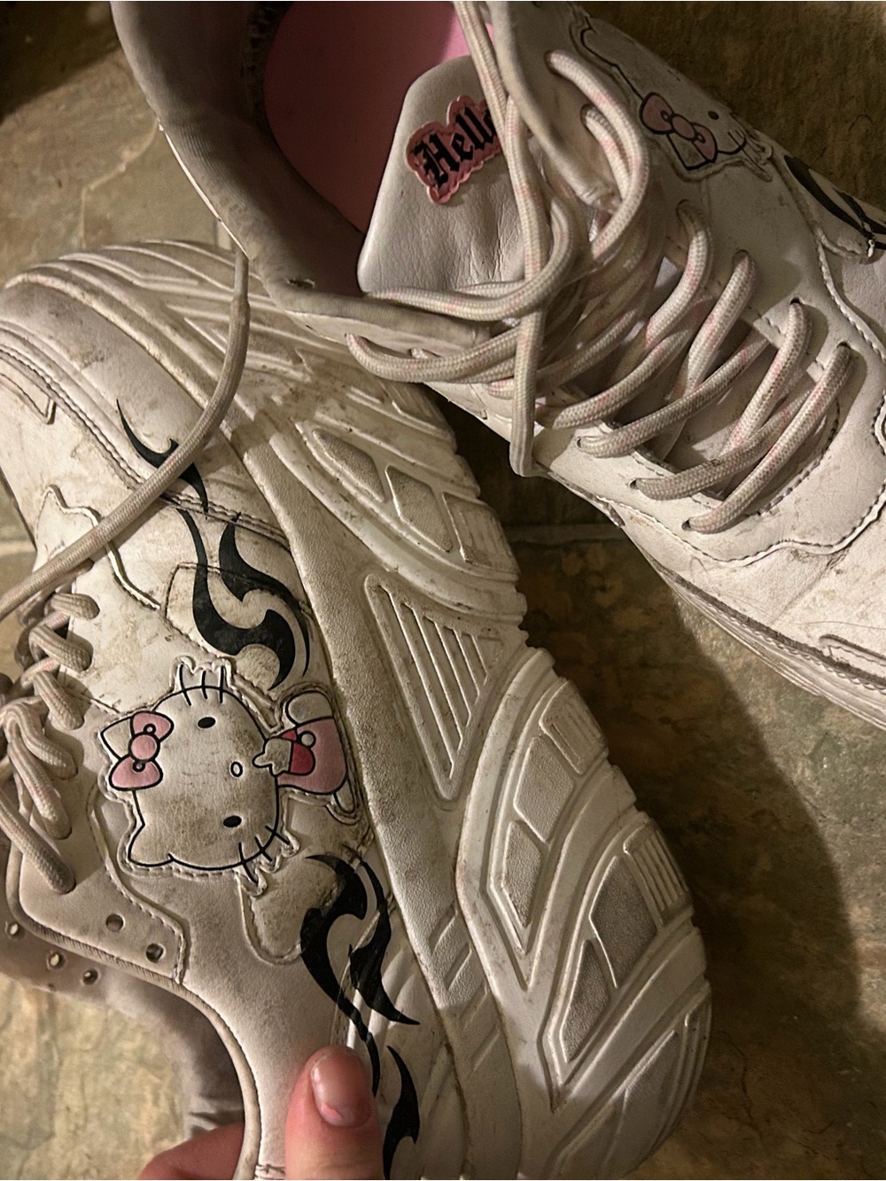 Hello Kitty White and Pink Platform Sneakers